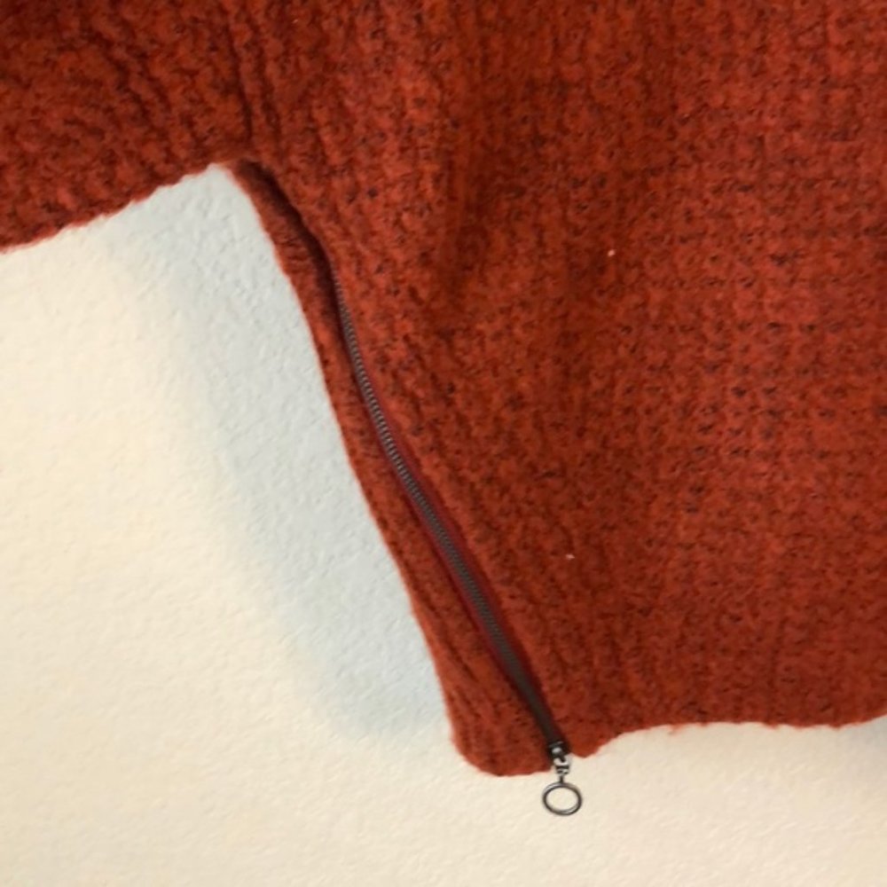 TOPSHOP zip Detail Waffle Knit Sweater - Picture 5 of 11